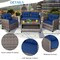 Navy Outdoor Rattan Patio Set 4 Pieces with Sofa, Chairs and Coffee Table